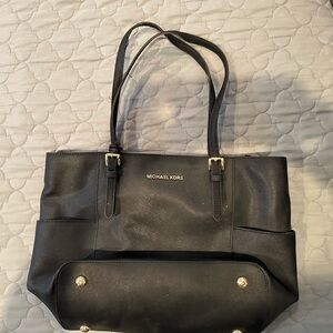 Michael Kors Black Tote with Gold Accents
